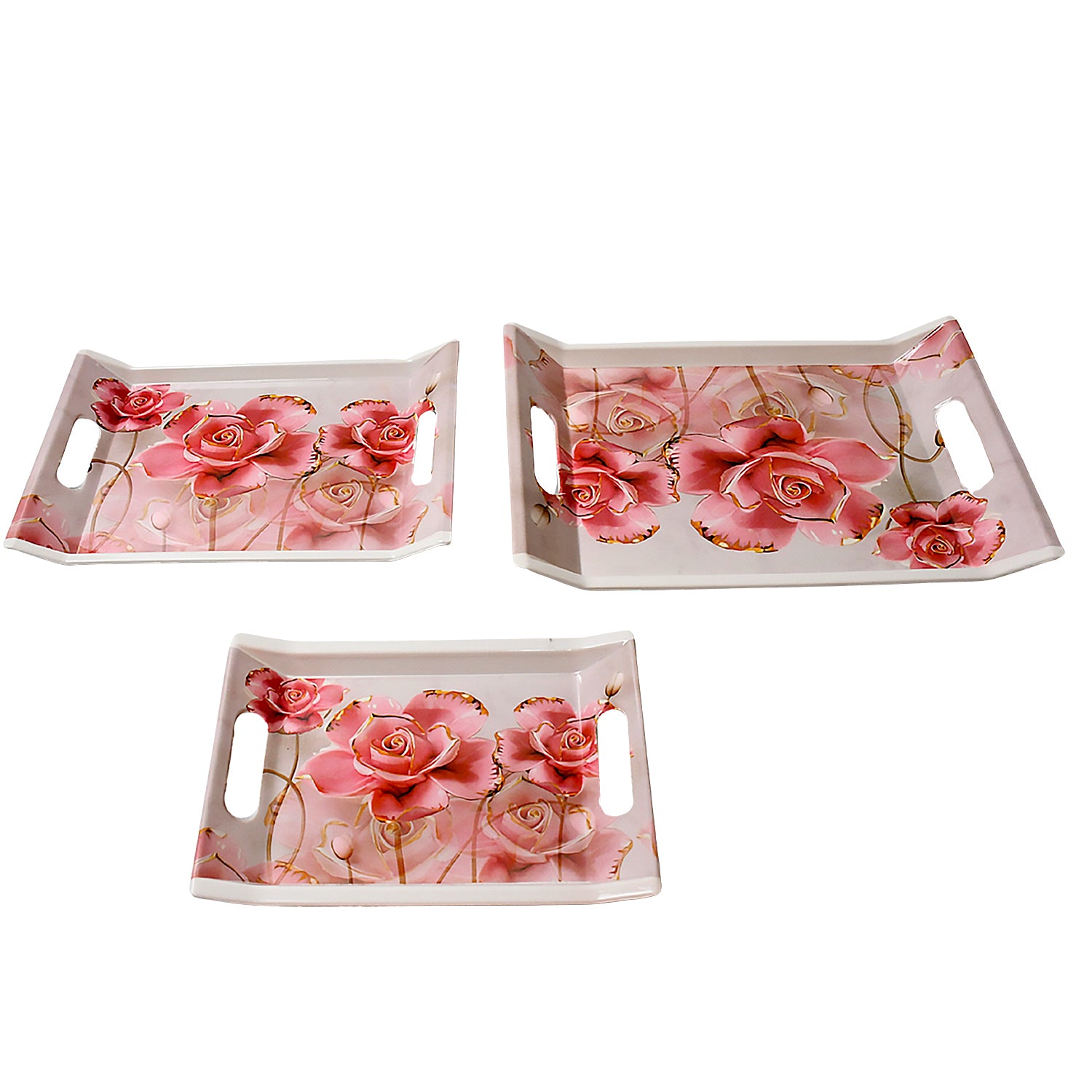 2292 Plastic Rectangular Shape Flower Printed Design Serving Tray 3 Pcs Home And Kitchen Use (3 Pcs Set) 2292 Plastic Rectangular Shape Flower Printed Design Serving Tray 3 Pcs Home And Kitchen Use (3 Pcs Set)